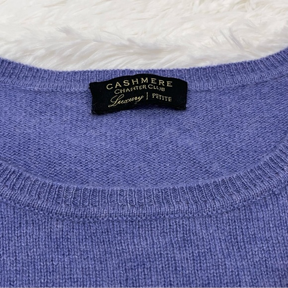 Charter Club 100% Cashmere Crew Neck Sweater Luxury Petite - Picture 6 of 7